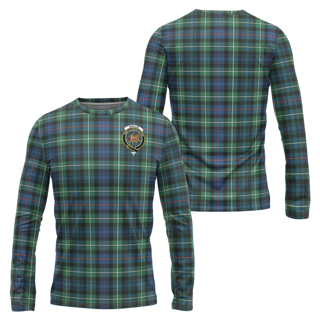 Baillie Ancient Tartan Long Sleeve T-Shirt with Family Crest