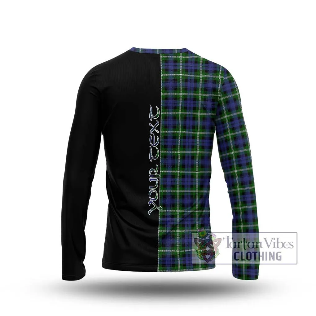 Baillie (Bailey) Tartan Long Sleeve T-Shirt with Family Crest and Half Of Me Style