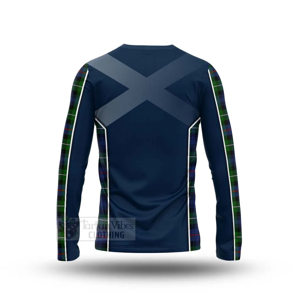 Baillie (Bailey) Tartan Long Sleeve T-Shirt with Family Crest and Scottish Thistle Vibes Sport Style