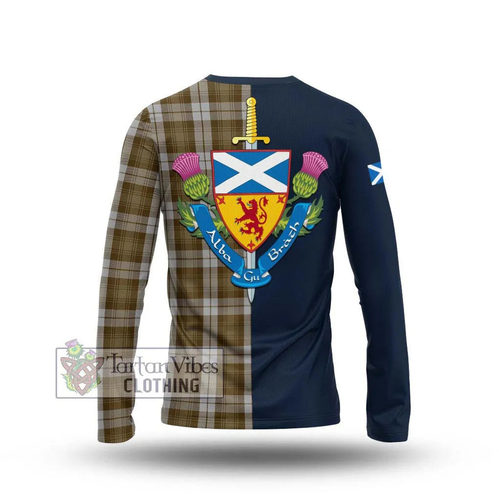 Baillie Dress Tartan Long Sleeve T-Shirt Alba with Scottish Lion Royal Arm Half Style