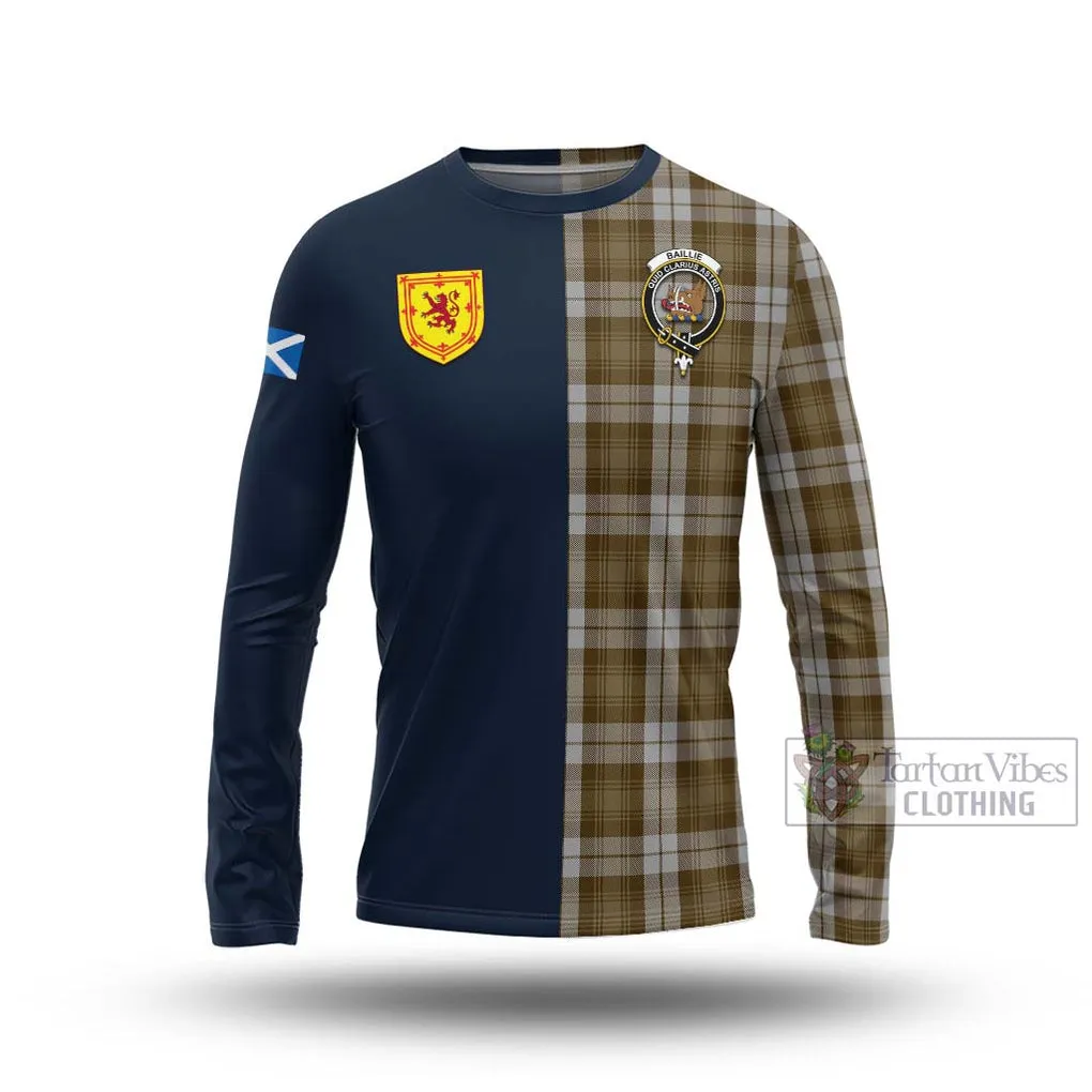 Baillie Dress Tartan Long Sleeve T-Shirt Alba with Scottish Lion Royal Arm Half Style