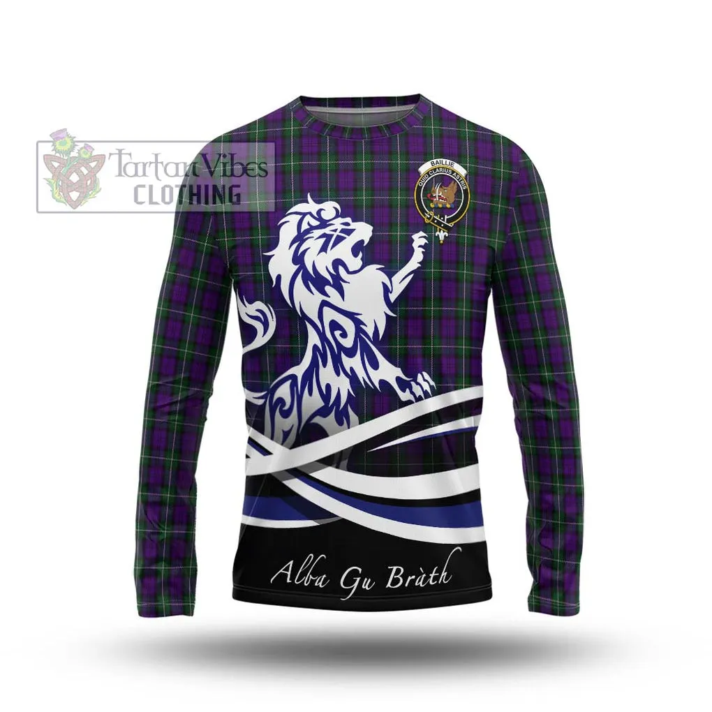 Baillie Highland Society Tartan Long Sleeve T-Shirt with Alba Gu Brath Regal Lion Emblem