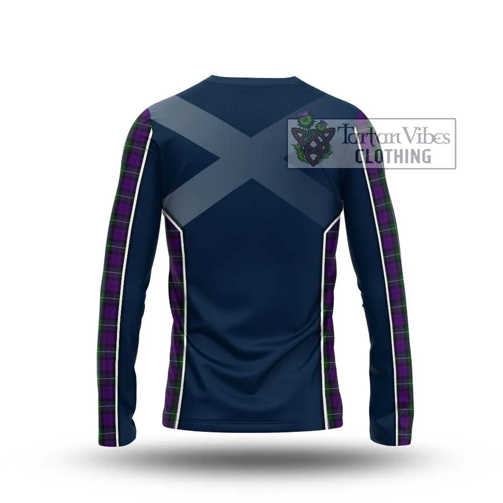 Baillie Highland Society Tartan Long Sleeve T-Shirt with Family Crest and Lion Rampant Vibes Sport Style