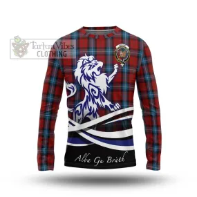 Baillie of Polkemmet Red Tartan Long Sleeve T-Shirt with Alba Gu Brath Regal Lion Emblem