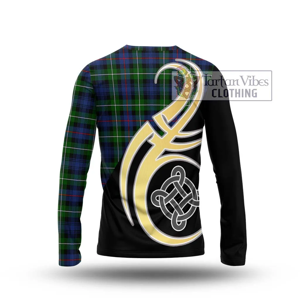 Baillie Tartan Long Sleeve T-Shirt with Family Crest and Celtic Symbol Style