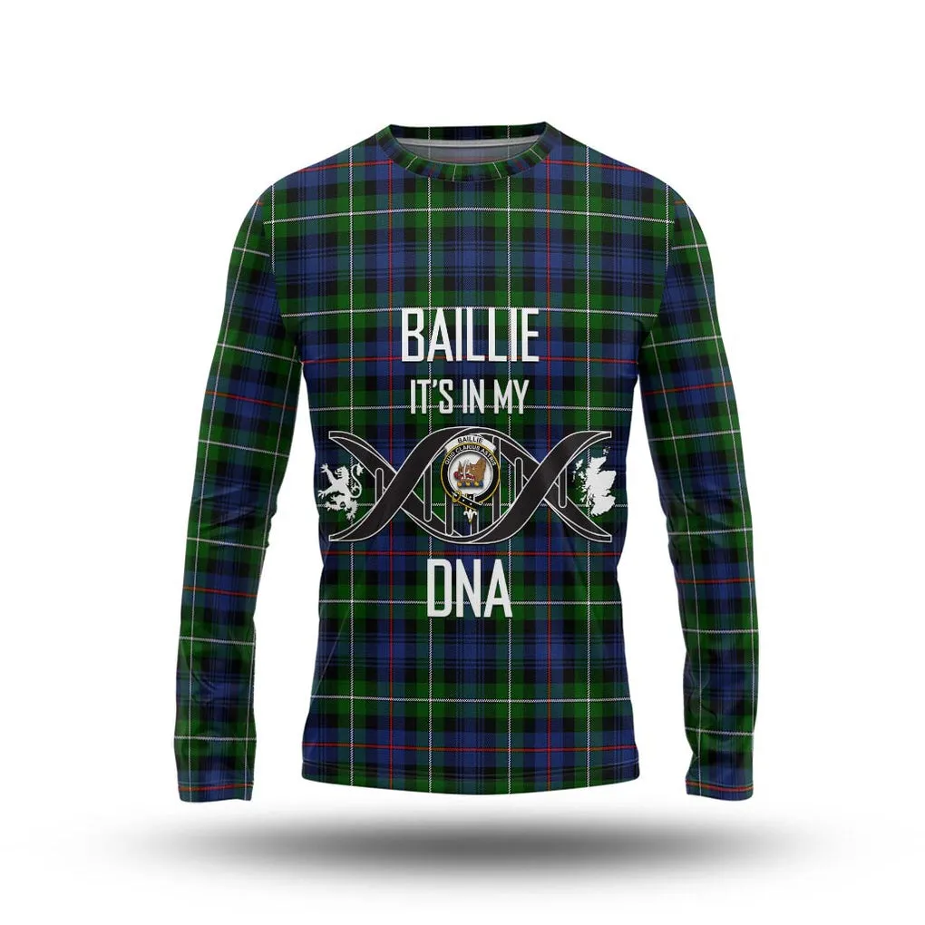 Baillie Tartan Long Sleeve T-Shirt with Family Crest DNA In Me Style