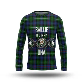 Baillie Tartan Long Sleeve T-Shirt with Family Crest DNA In Me Style