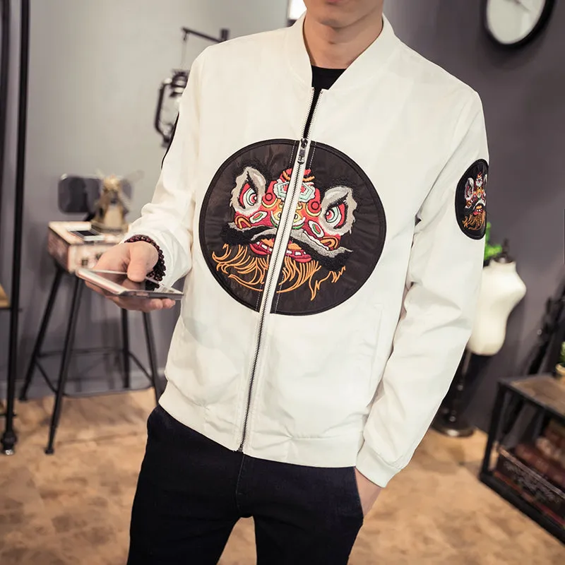 Barongsai Patch Men Slim Fit Jacket