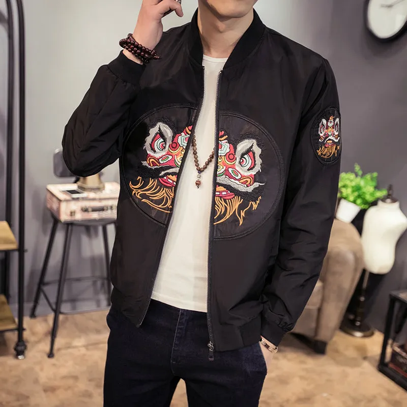 Barongsai Patch Men Slim Fit Jacket