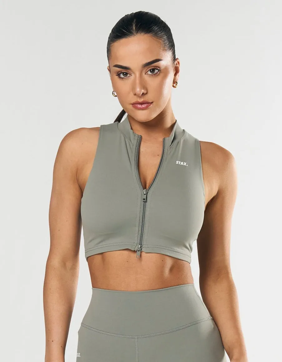 Base Sleeveless Zip Tank NANDEX ™ - Sage