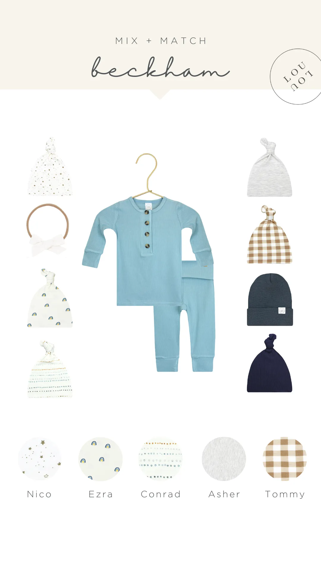 Beckham Ribbed Newborn Hat Bundle