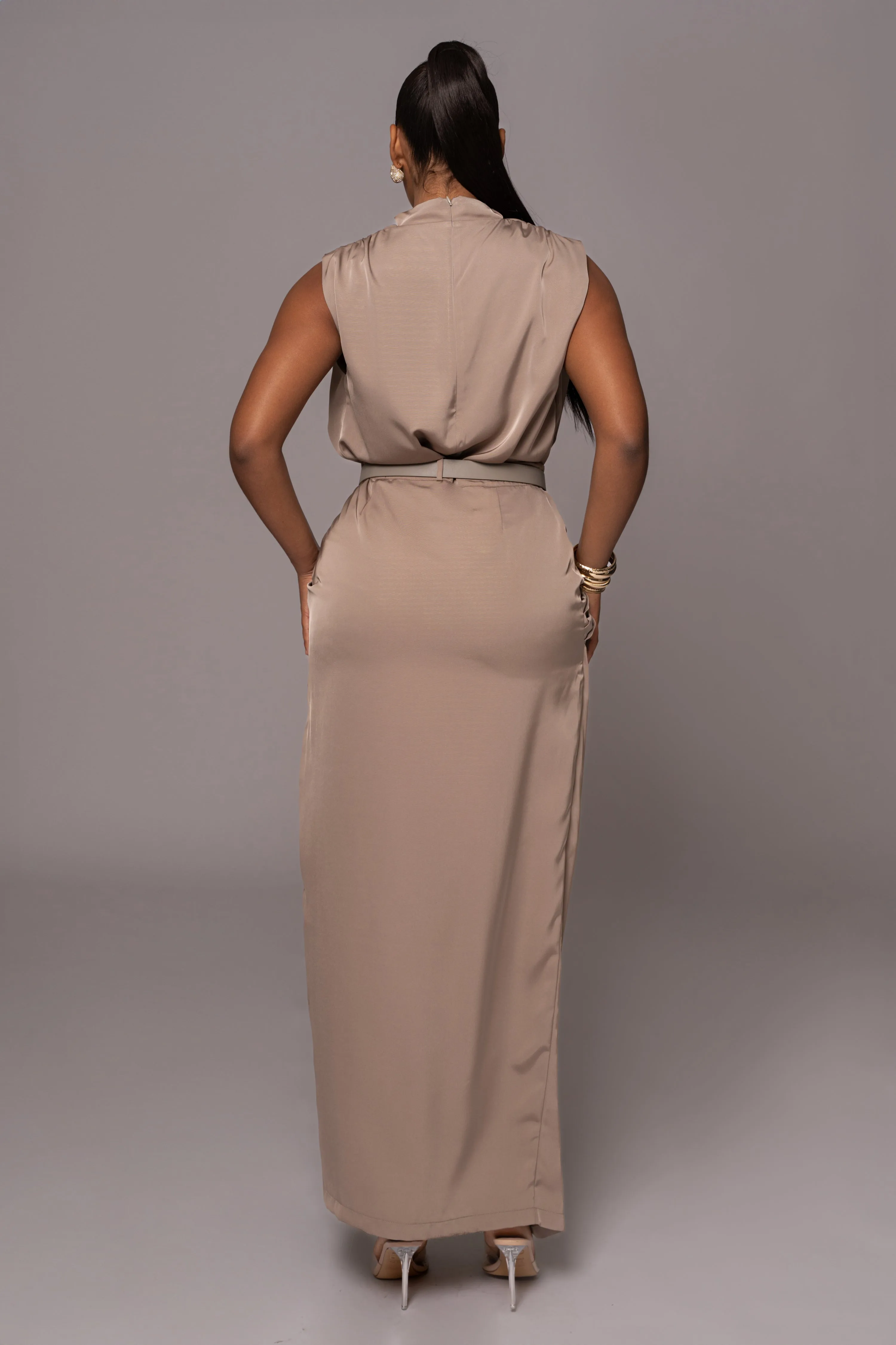 Beige Jamila Drape Skirt