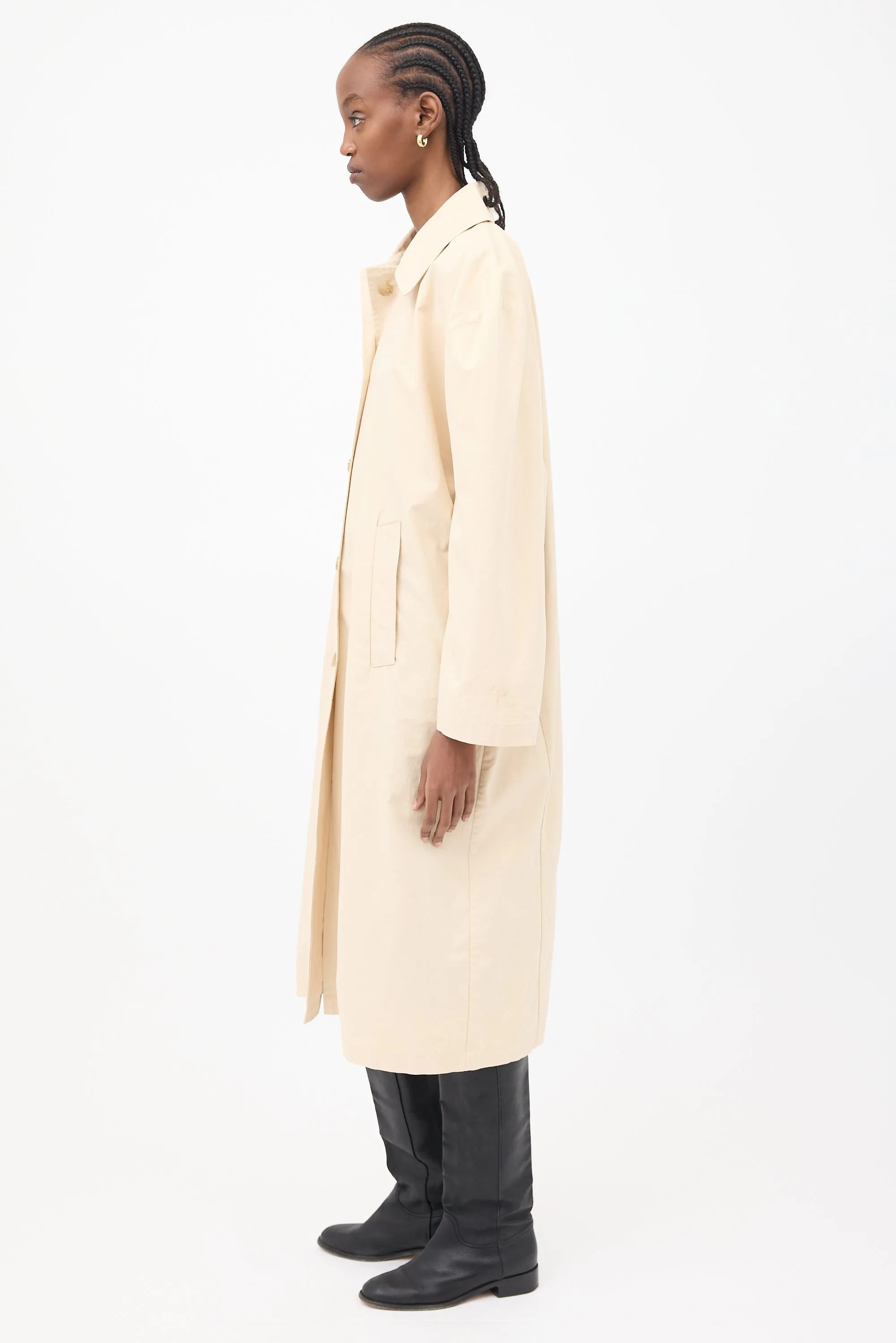 Beige Oversized Trench Coat