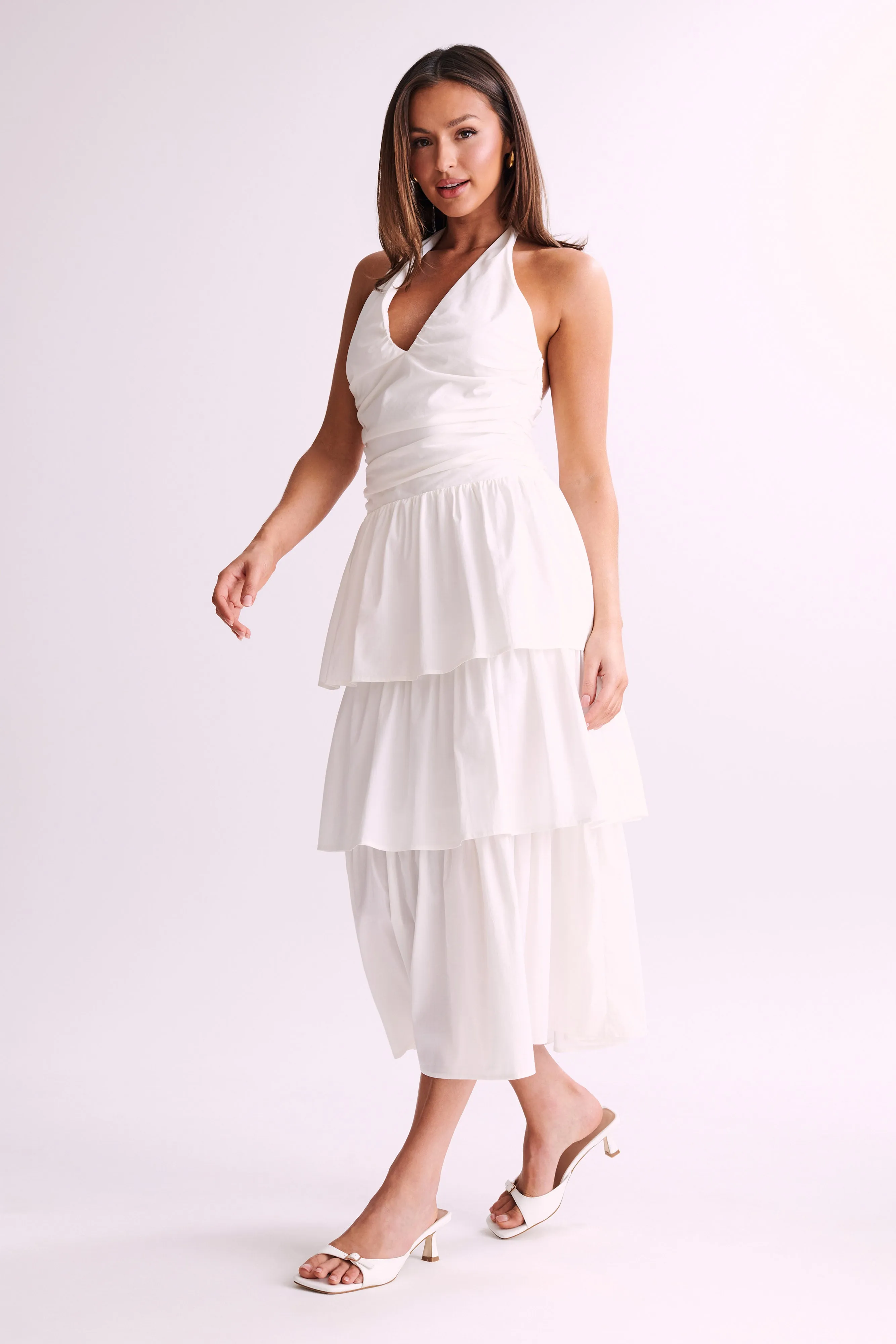 Belinda Tiered Maxi Dress - White