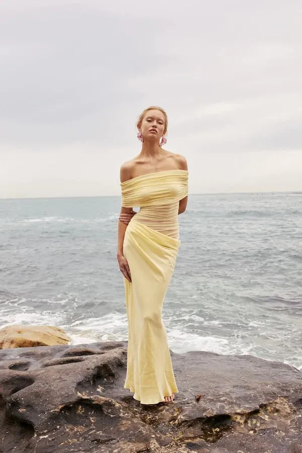 Benni Nico Off Shoulder Maxi Dress - Butter