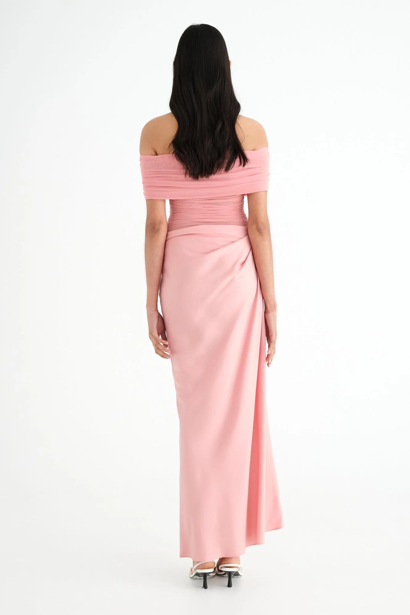 Benni Nico Off Shoulder Maxi Dress - Candy Floss