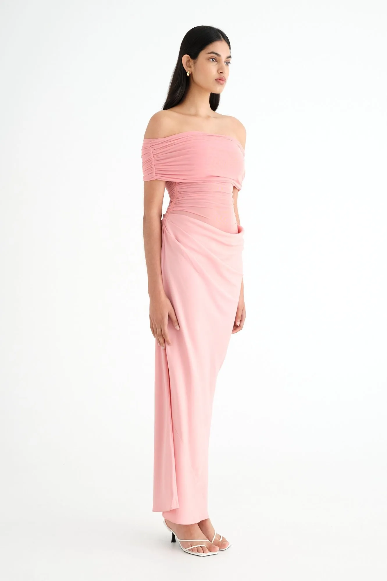 Benni Nico Off Shoulder Maxi Dress - Candy Floss