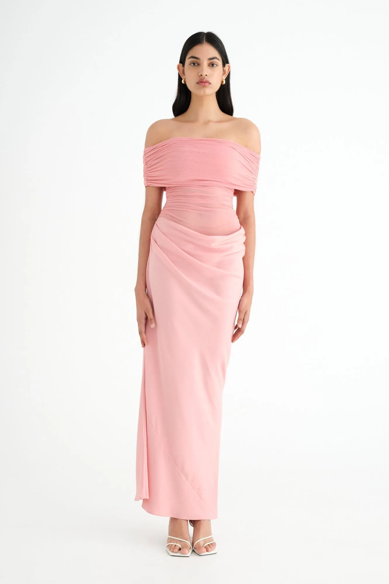 Benni Nico Off Shoulder Maxi Dress - Candy Floss