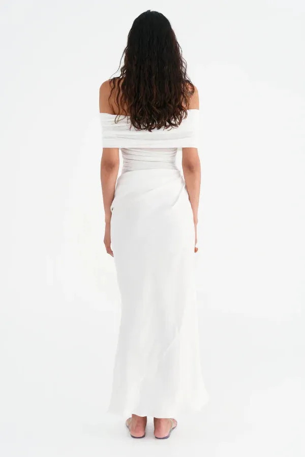 Benni Nico Off Shoulder Maxi Dress - White