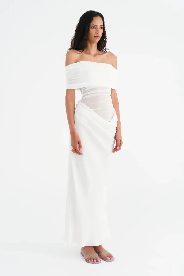 Benni Nico Off Shoulder Maxi Dress - White