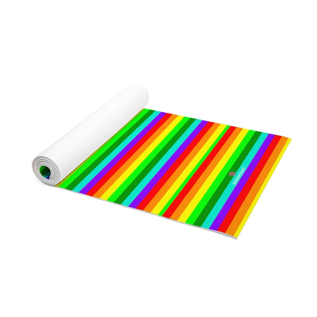 Best Rainbows Foam Yoga Mat, Colorful Gay Friendly Best Lightweight 0.25" thick Mat - Printed in USA (Size: 24″x72")