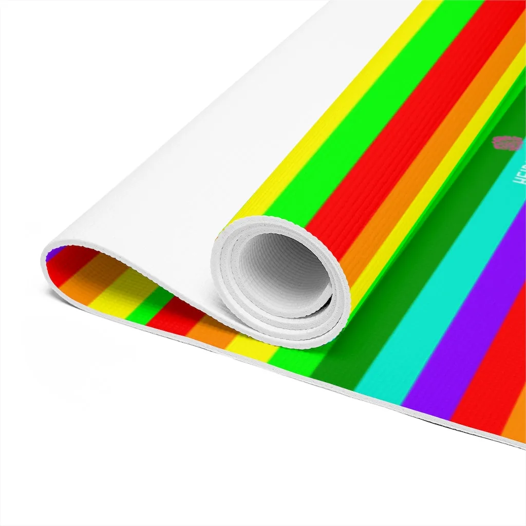 Best Rainbows Foam Yoga Mat, Colorful Gay Friendly Best Lightweight 0.25" thick Mat - Printed in USA (Size: 24″x72")