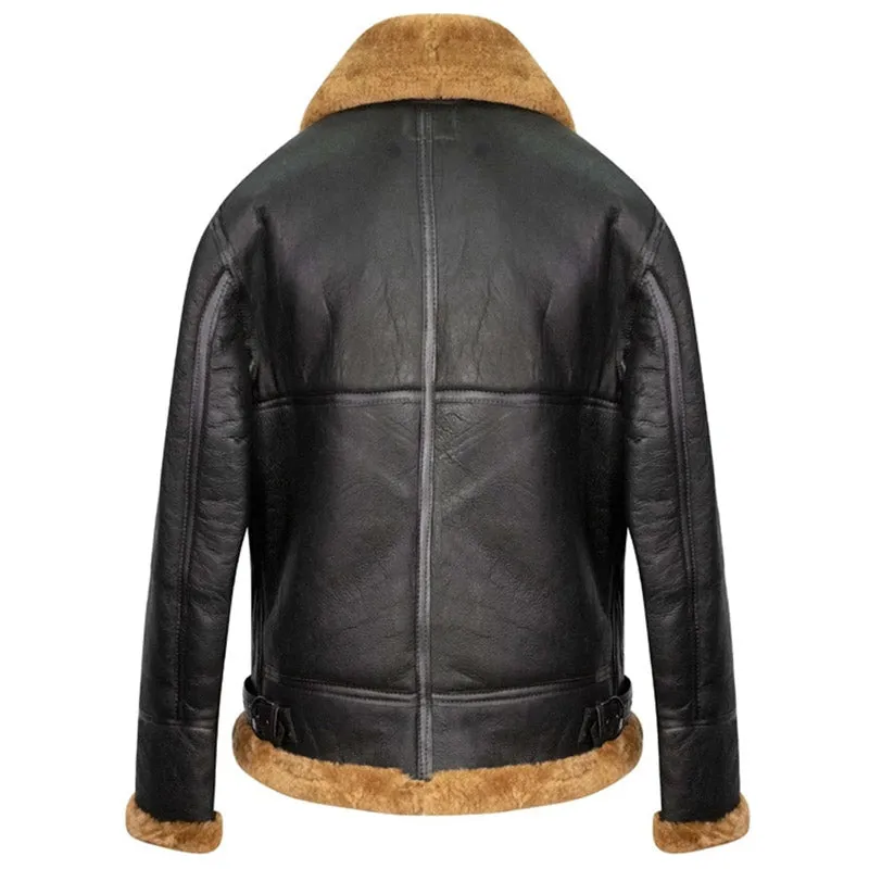 Best Winter Warmer Mens B3 Aviator Flying Sheepskin Jacket