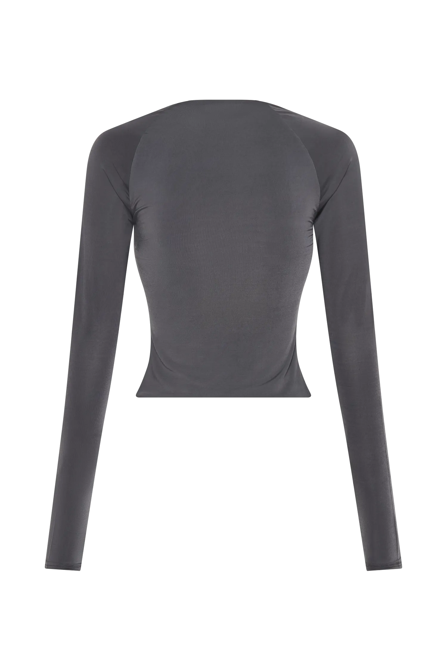 Billie Slinky Ruched Long Sleeve Top - Charcoal