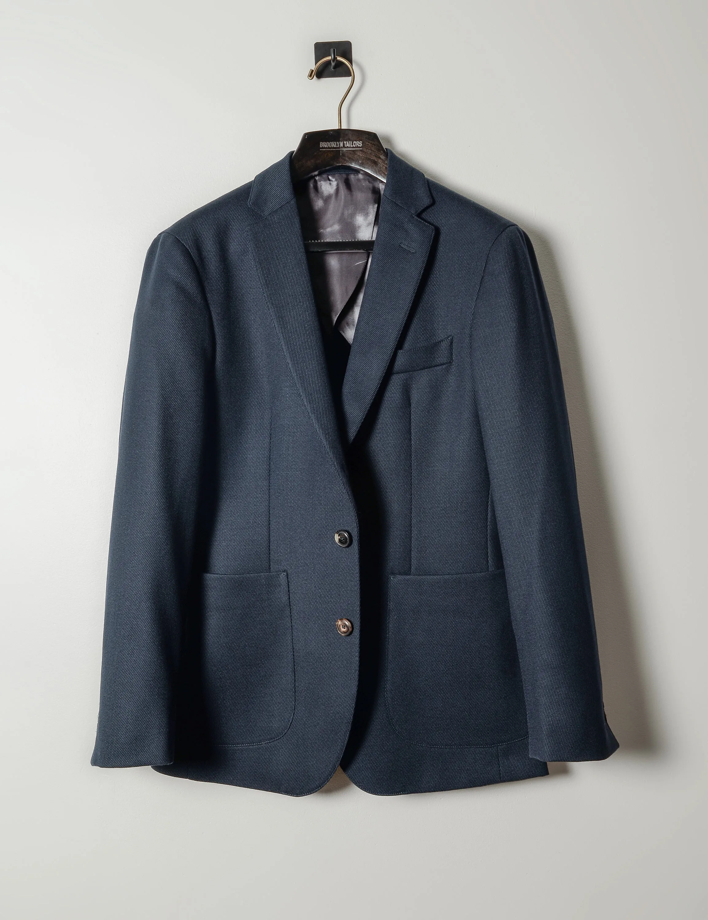 BKT35 Unstructured Jacket in 15oz Wool Twill - Midnight