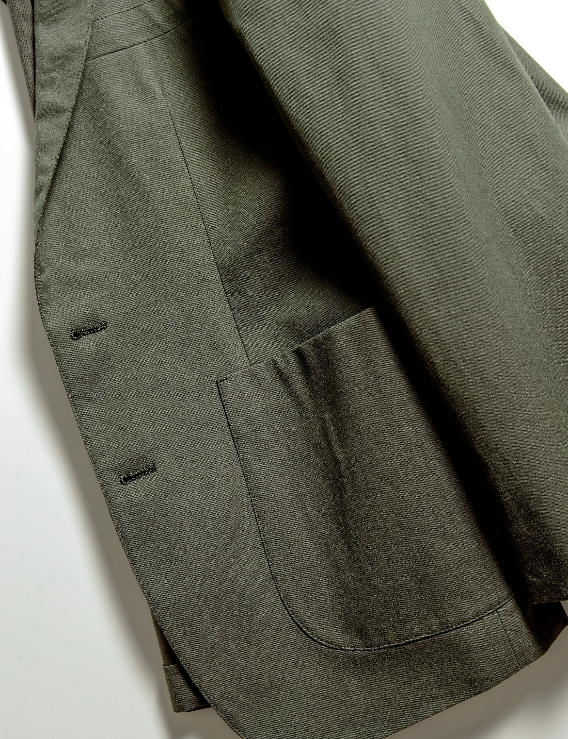 BKT35 Unstructured Jacket in Cotton Twill - Militaire