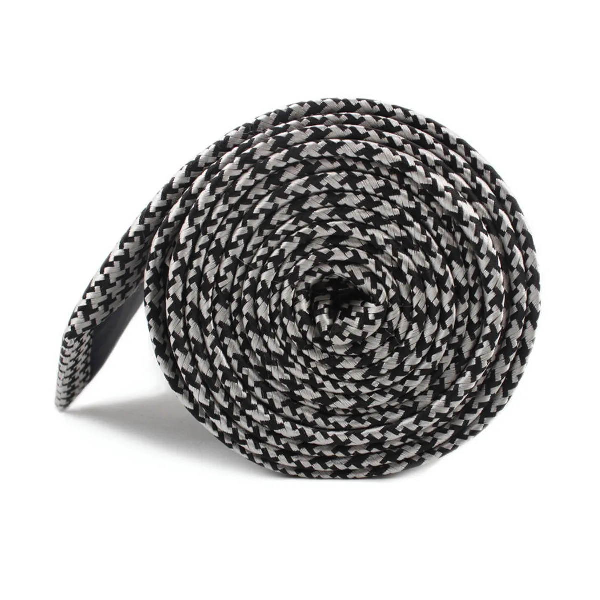 Black & Silver Houndstooth Pattern Skinny Tie