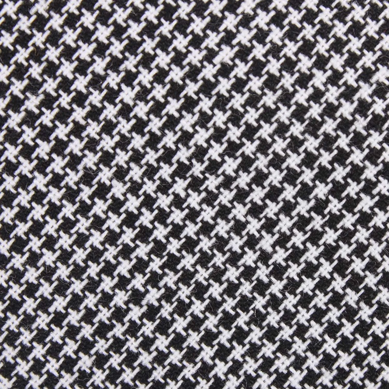 Black & White Houndstooth Cotton Skinny Tie