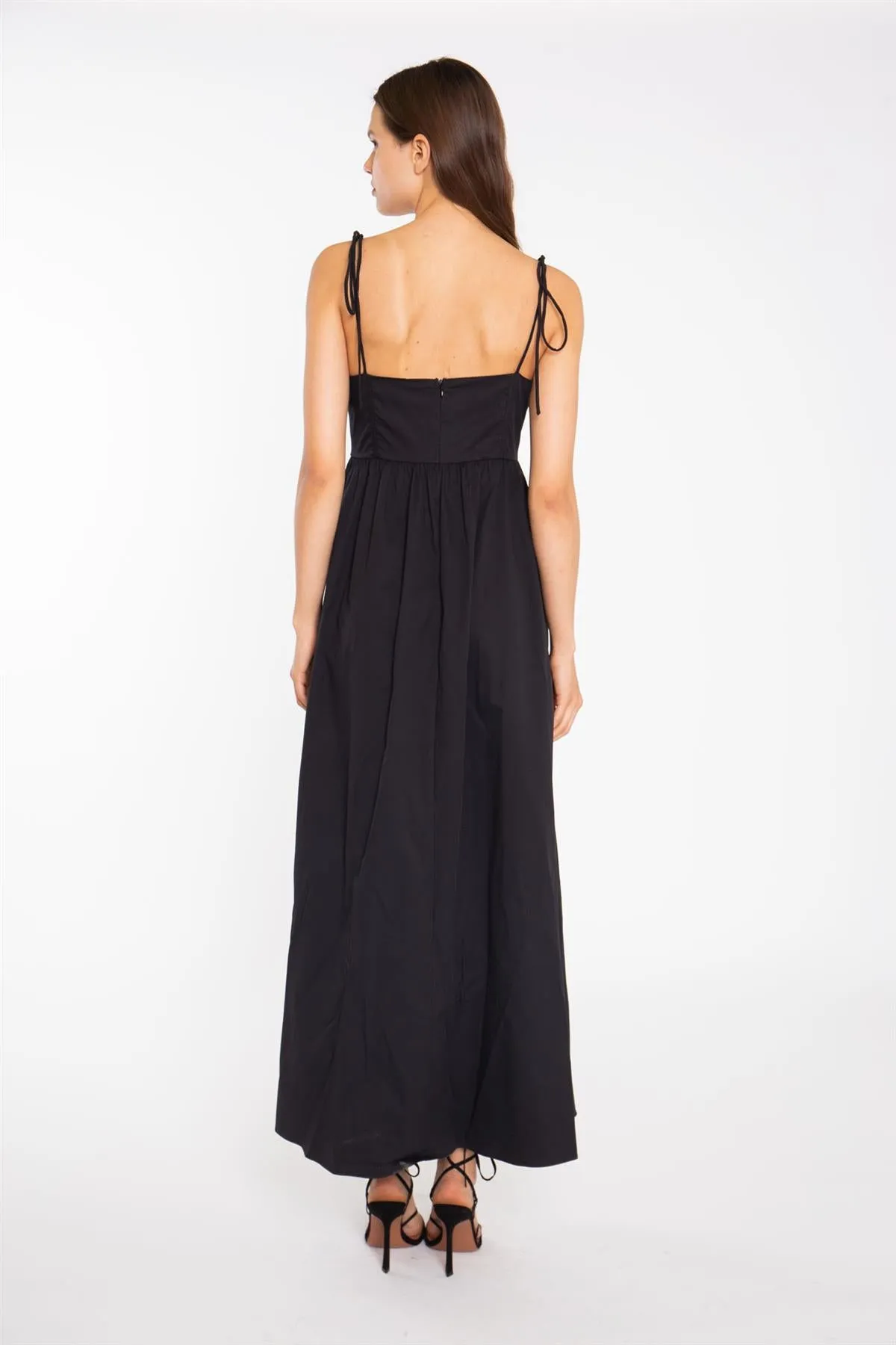 Black Corset Front Maxi-Dress