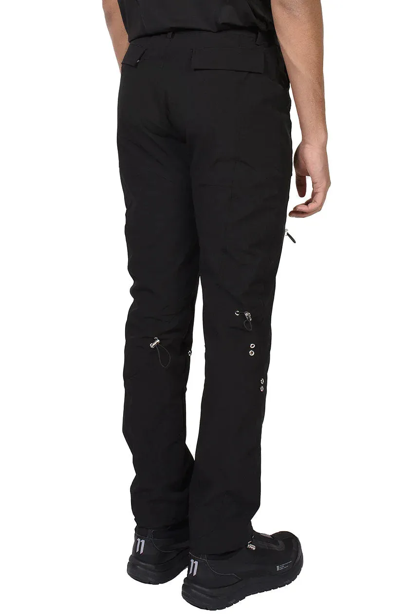 Black Drawstring Cargo Trousers