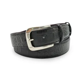 Black Mock Caiman Croc Effect Belt