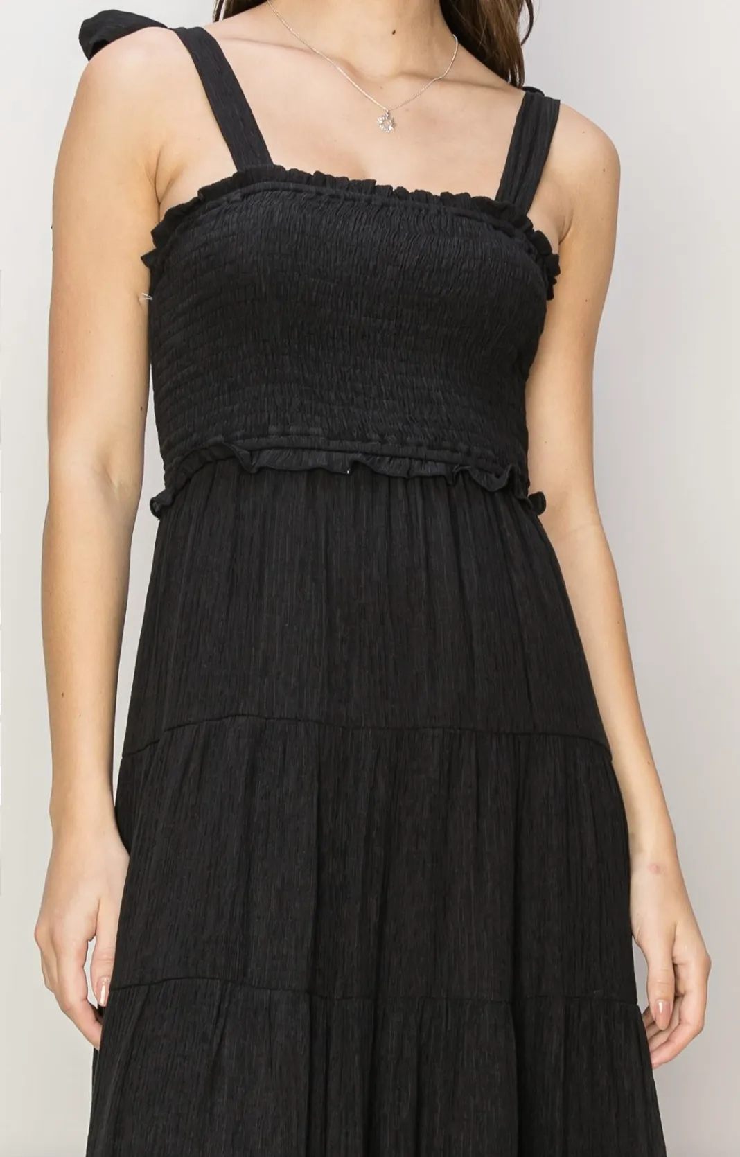 Black Ruffle Maxi Dress