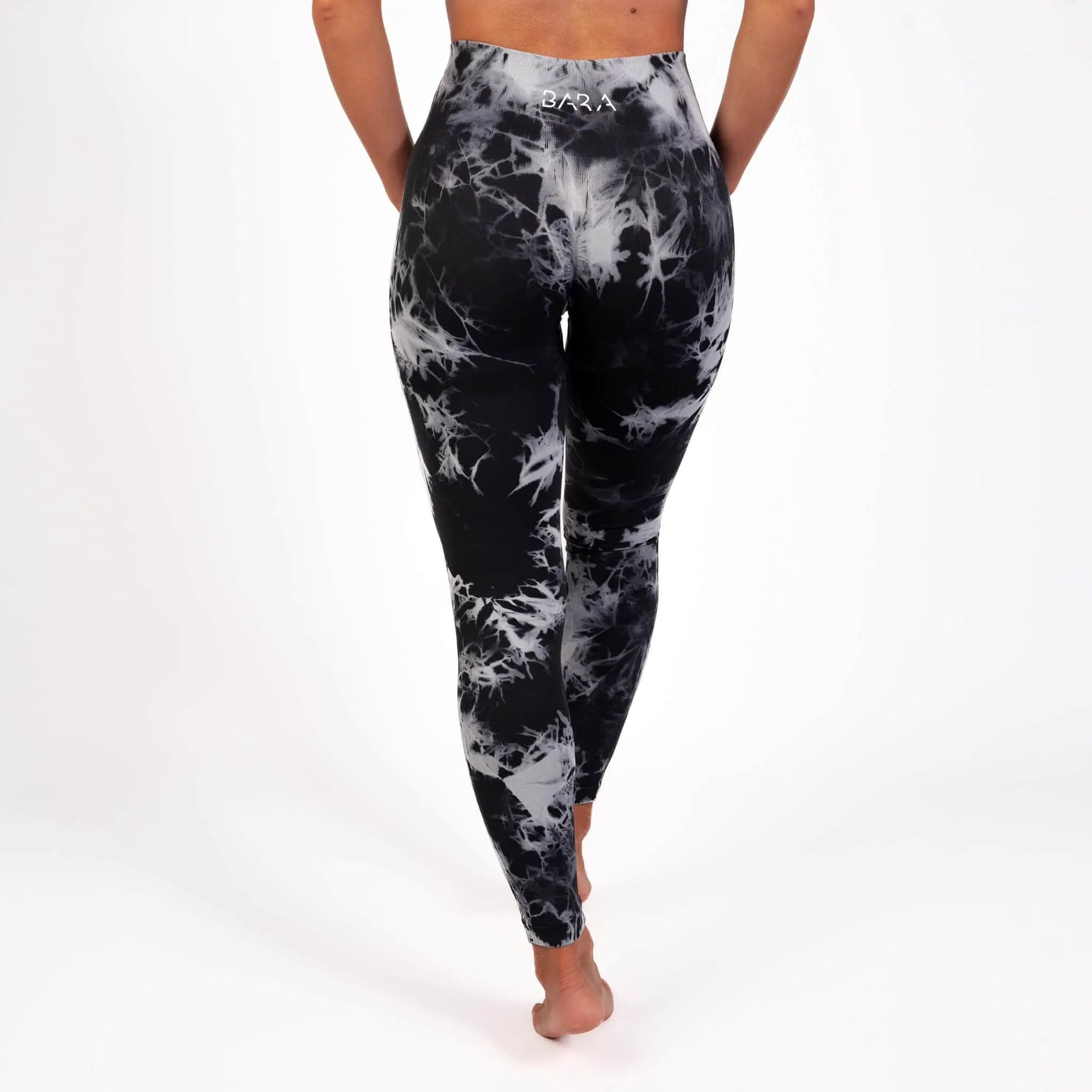 Black Tie Dye Seamless Tights