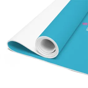 Blue Foam Yoga Mat, Solid Sky Blue Color Best Lightweight 0.25" thick Mat - Printed in USA (Size: 24″x72")