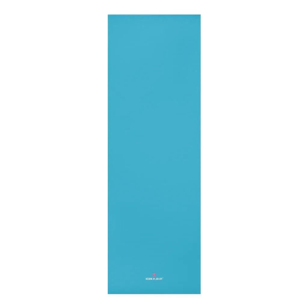 Blue Foam Yoga Mat, Solid Sky Blue Color Best Lightweight 0.25" thick Mat - Printed in USA (Size: 24″x72")