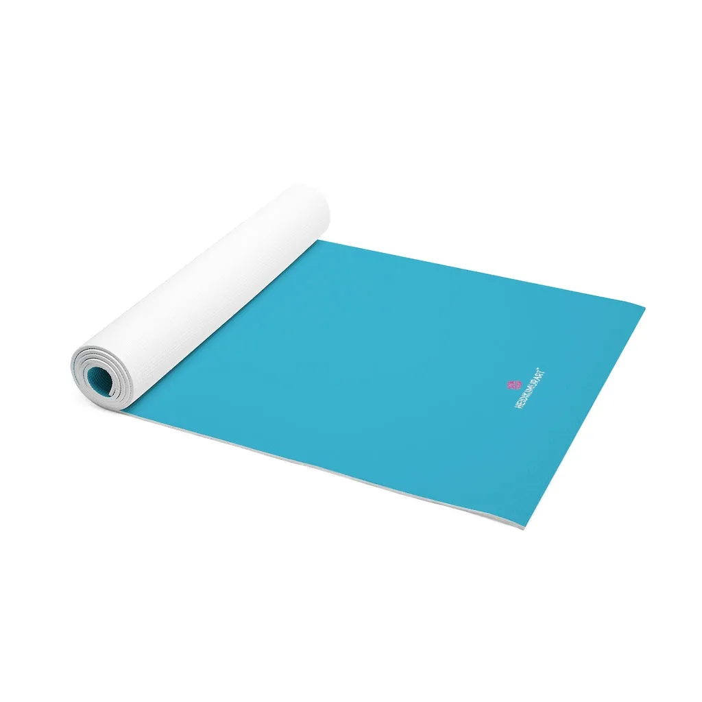 Blue Foam Yoga Mat, Solid Sky Blue Color Best Lightweight 0.25" thick Mat - Printed in USA (Size: 24″x72")