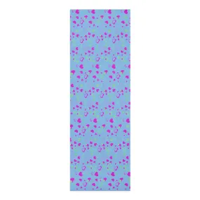 Blue Hearts Foam Yoga Mat, Pink and Pastel Blue Hearts Pattern Best Lightweight 0.25" thick Mat - Printed in USA (Size: 24″x72")