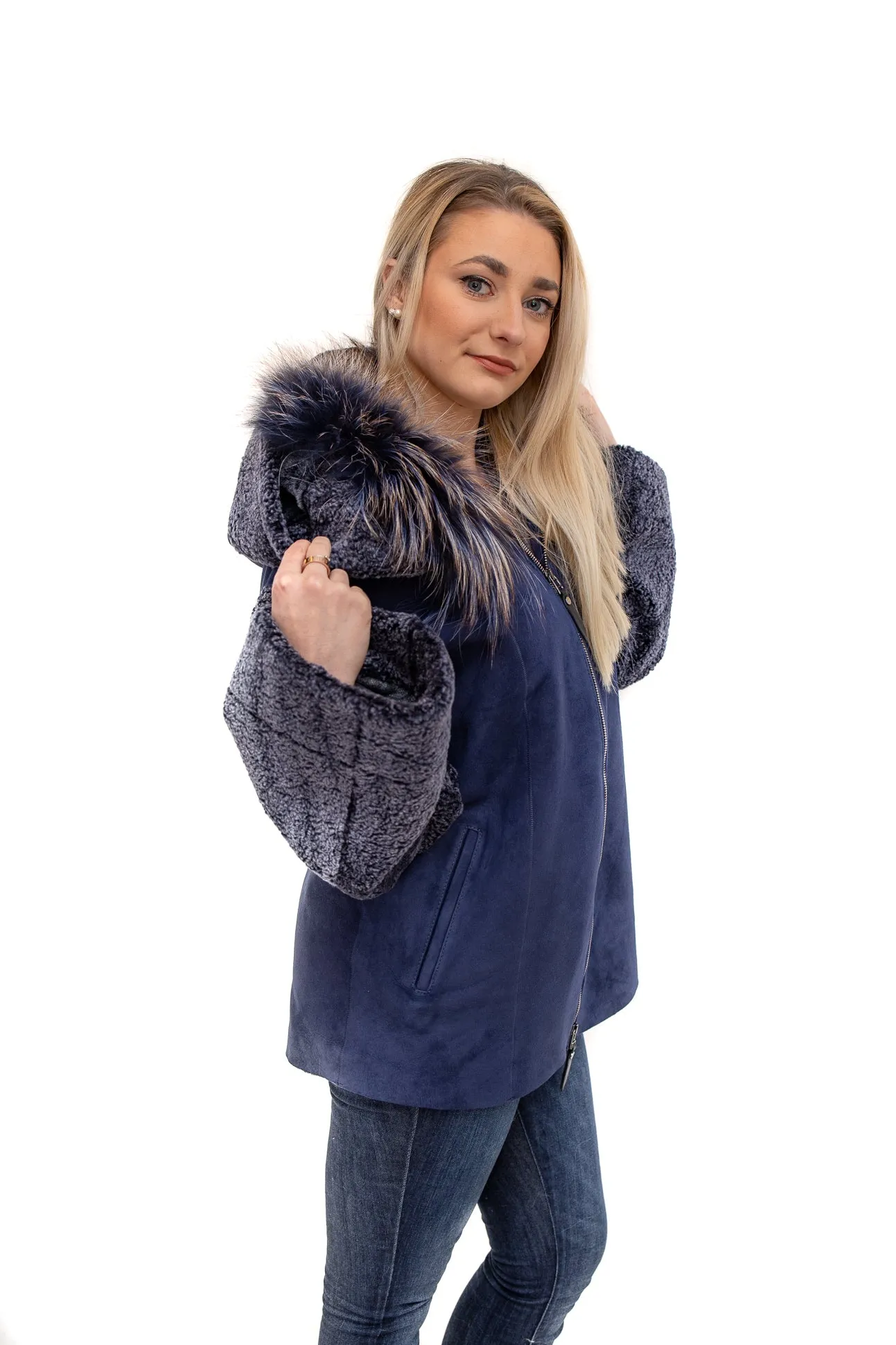 Blue Shearling Jacket