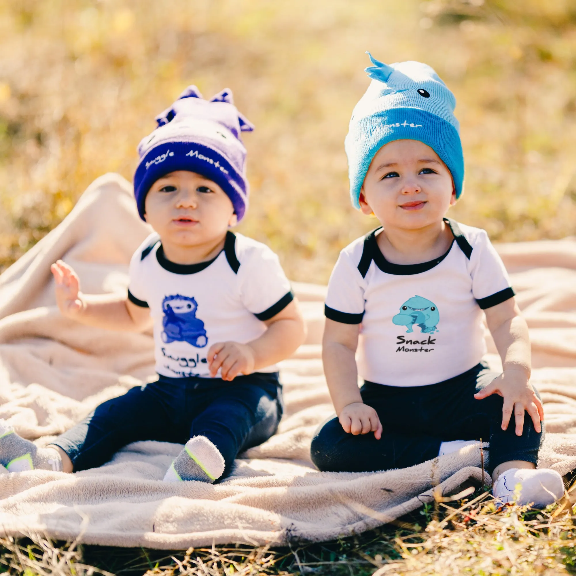 Blue Snack Monster One Size Fits All Baby Hat