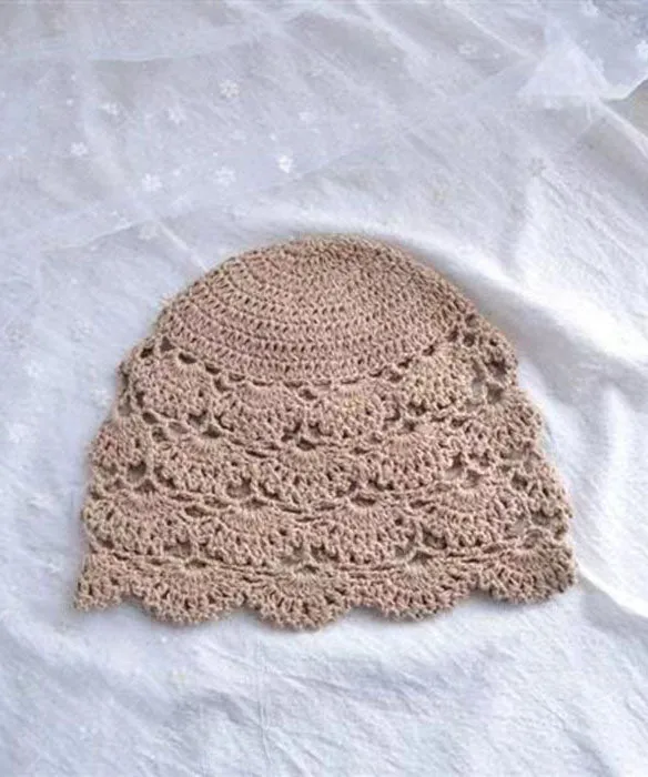 Boho White Knit Hollow Out Bonnie Hat