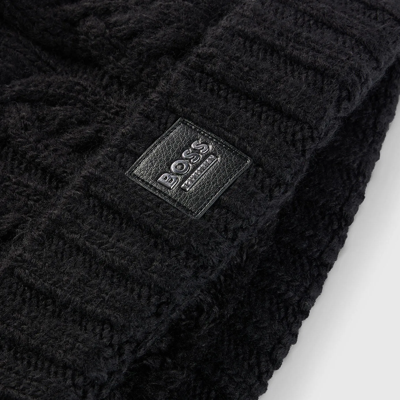 BOSS Equestrian Beanie Bobble Hat - Black