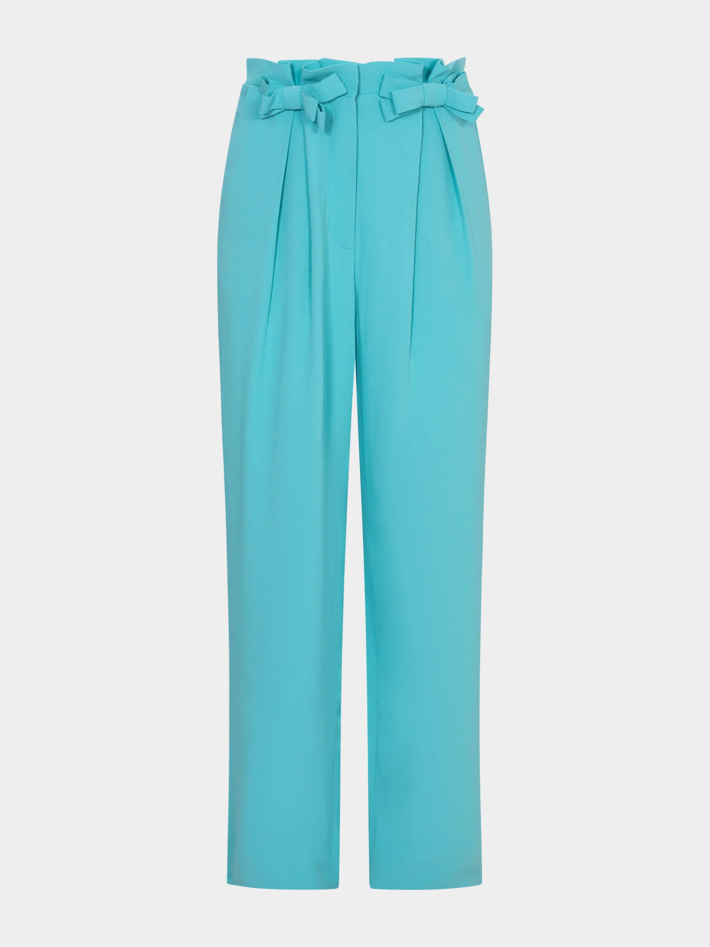 Bow Tulip Trousers in Aqua