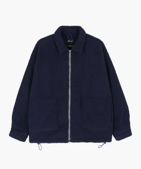 Boxy Swing Jacket - Recycled Shearling Navy