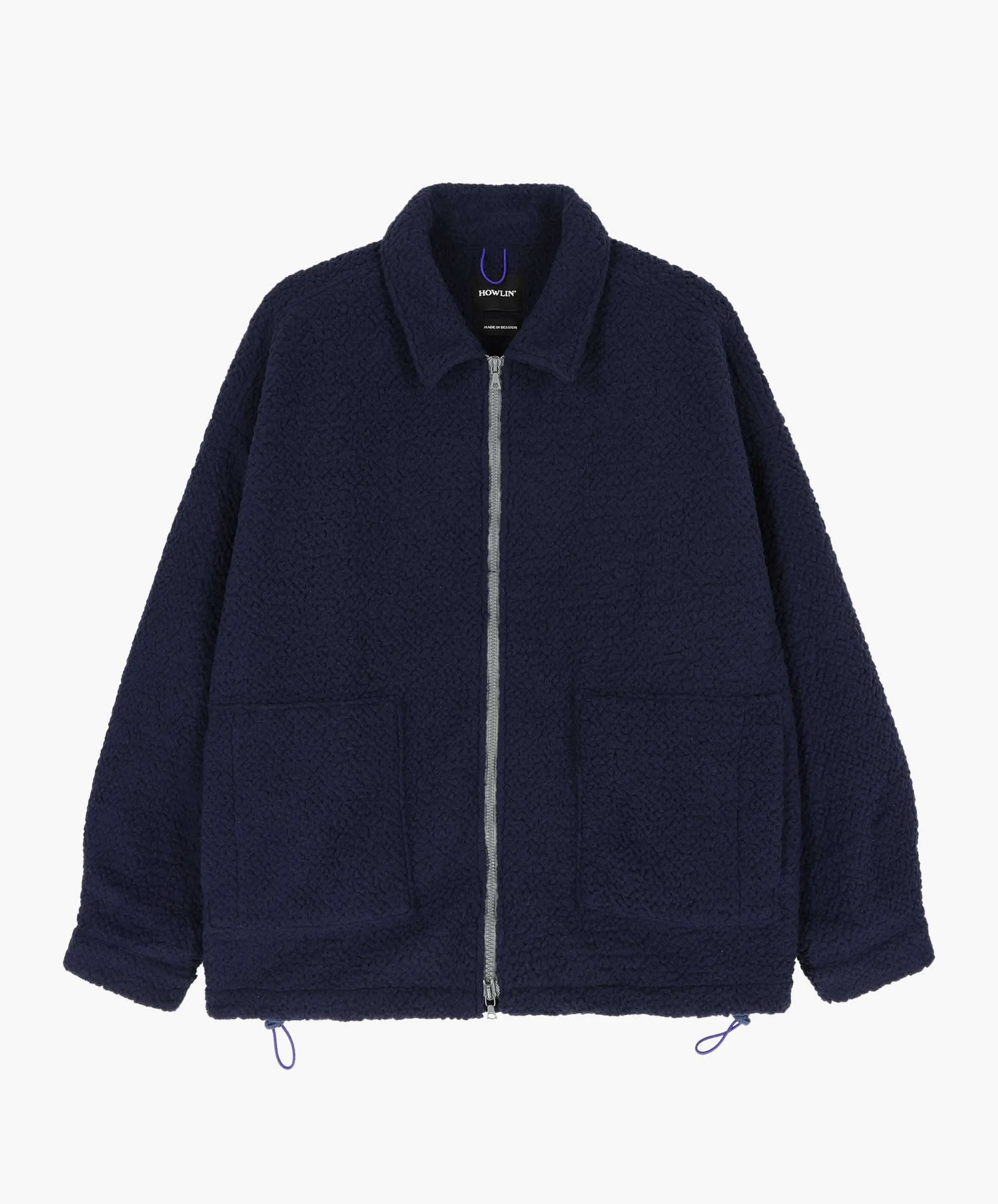 Boxy Swing Jacket - Recycled Shearling Navy