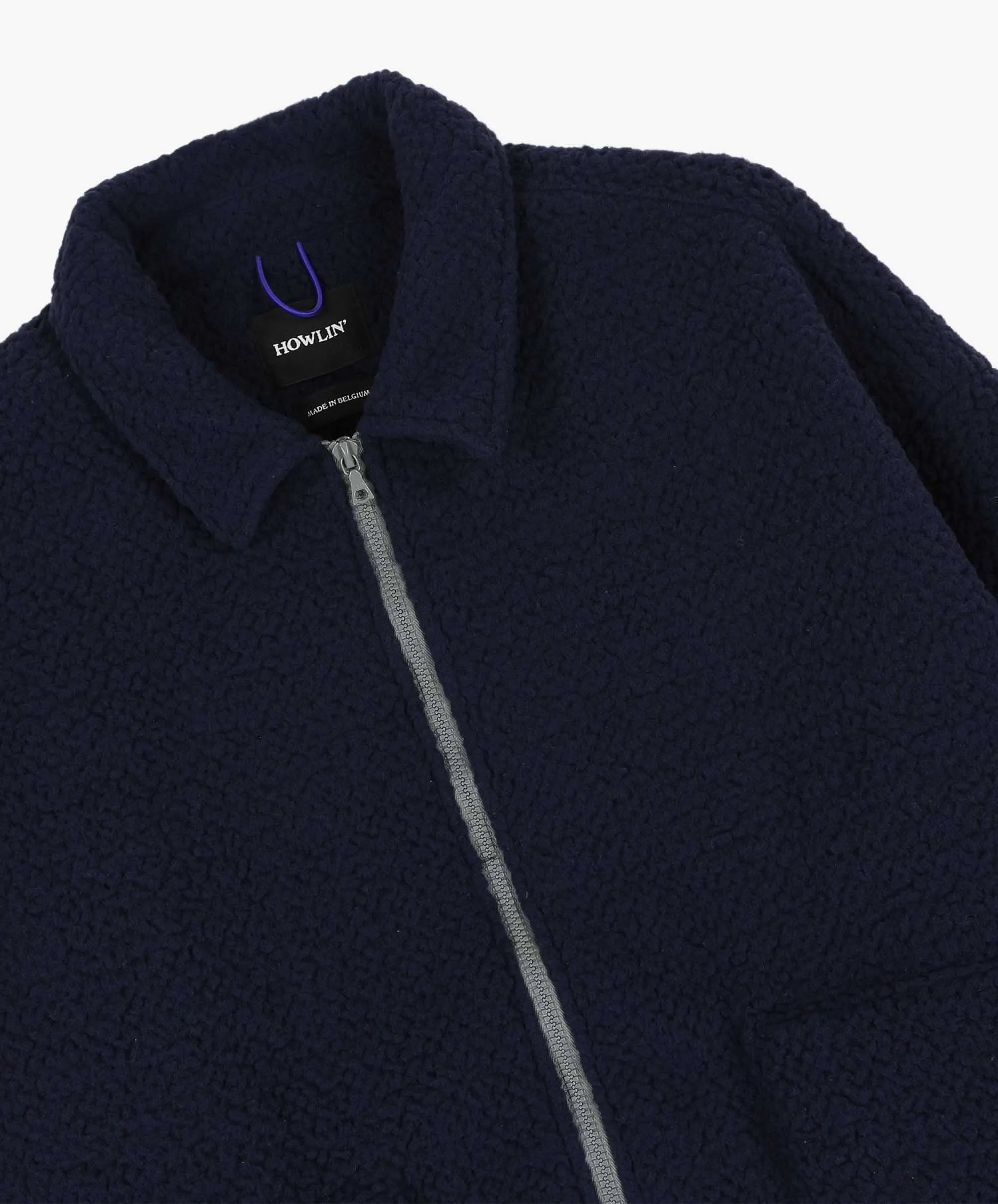 Boxy Swing Jacket - Recycled Shearling Navy