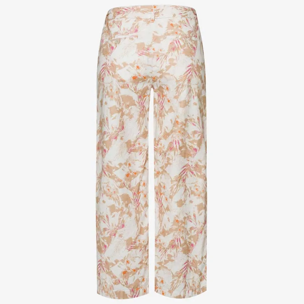 BRAX MAINE S CROPPED LINEN TROUSER IN FLORAL 74-2537